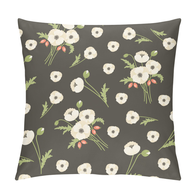 Personality  Poppy Flowers Seamless Pattern Pillow Covers