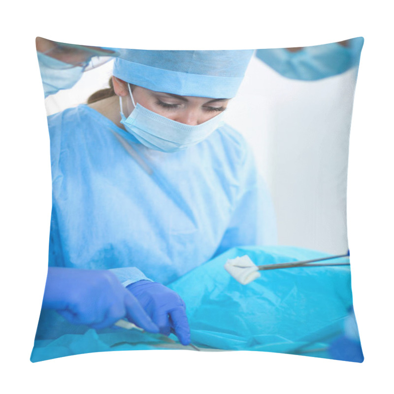 Personality  Young Surgery Team In The Operating Room . Pillow Covers