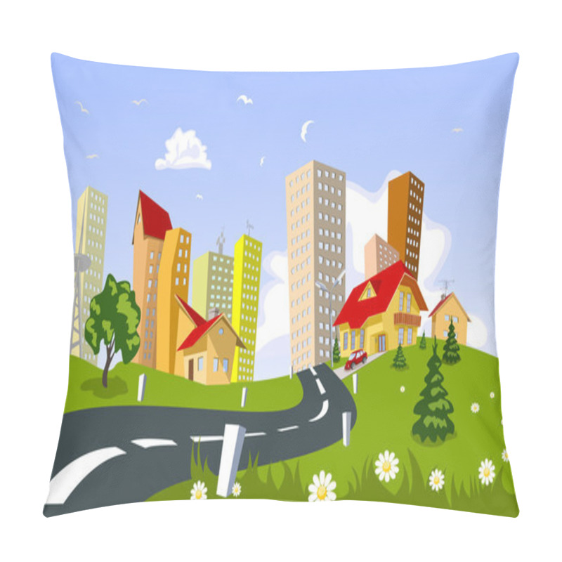 Personality  Vector City - Summer Pillow Covers