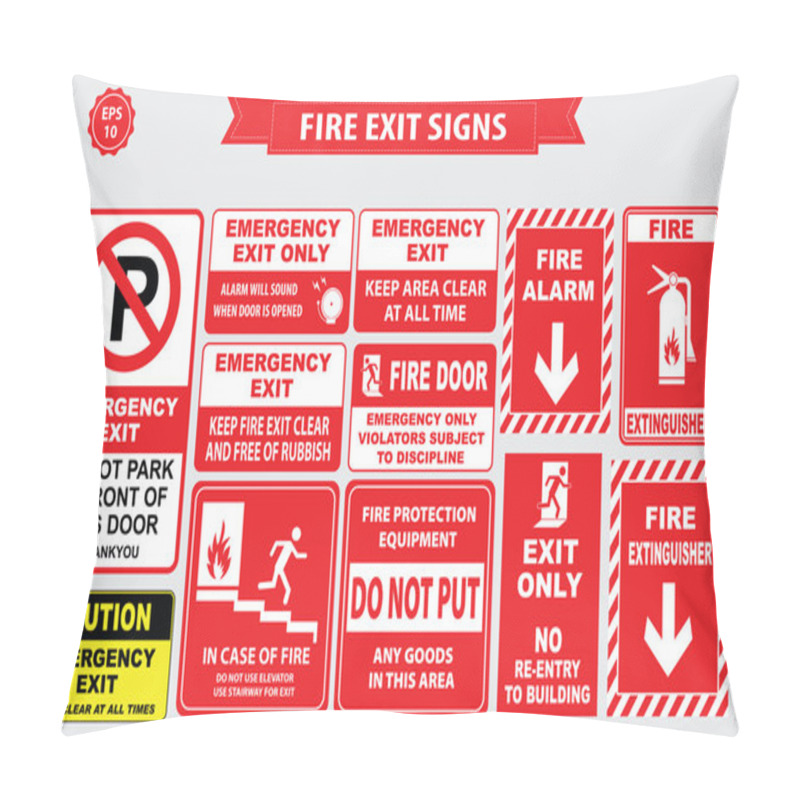 Personality  Set Of Emergency Exit Sign Pillow Covers