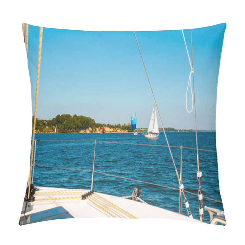 Personality  View On Ox Islands, Denmark From The Sailing Yacht Pillow Covers