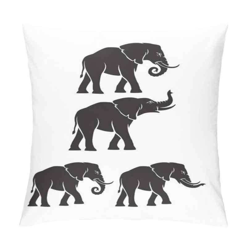 Personality  Four Black Elephants Pillow Covers