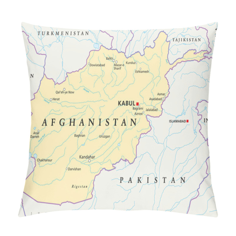 Personality  Afghanistan Political Map Pillow Covers