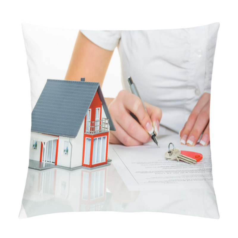 Personality  Woman Signs Agreement For House Pillow Covers