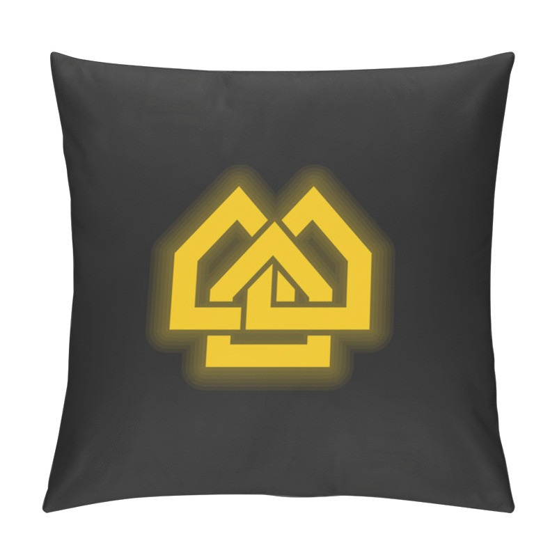 Personality  Alliedhomes Logo Yellow Glowing Neon Icon Pillow Covers