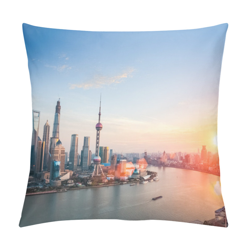 Personality  Beautiful Shanghai  In Sunset Pillow Covers