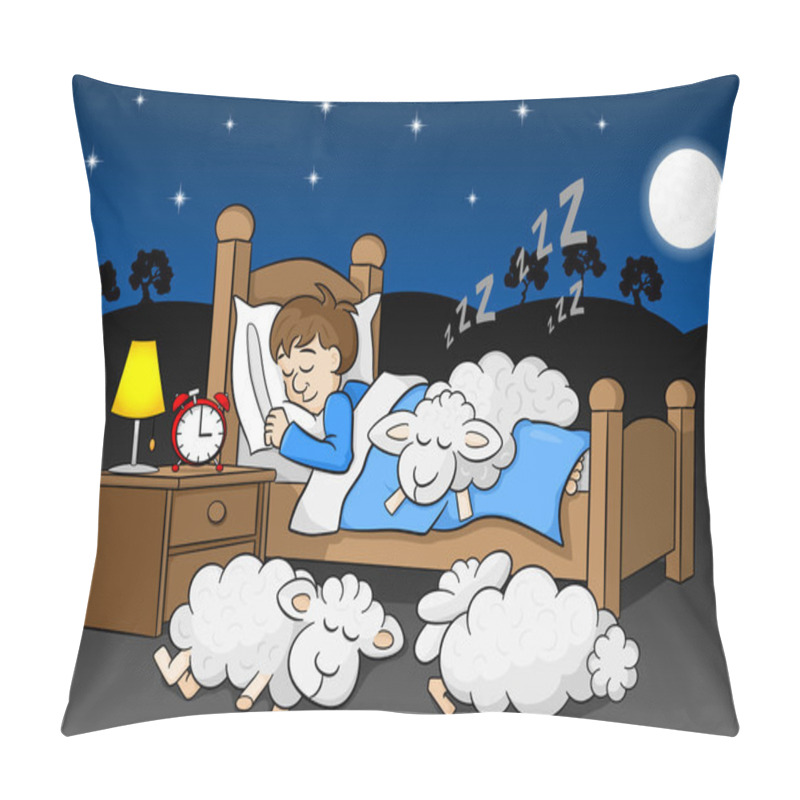 Personality  Sheep Fall Asleep On The Bed Of A Sleeping Man Pillow Covers