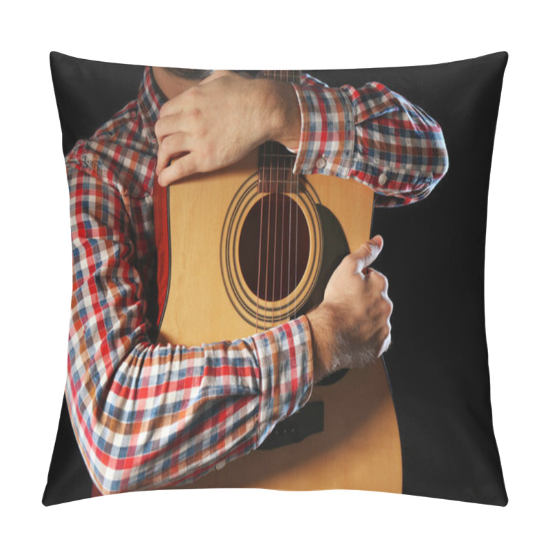 Personality  Young Man With Guitar  Pillow Covers