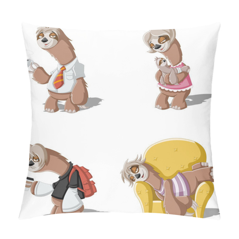 Personality  Lazy Cartoon Sloths Pillow Covers