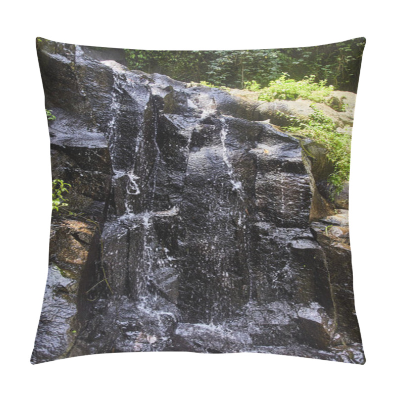 Personality  Small Waterfall In A Forest In Bali, Indonesia With A Mini Waterfall. Pillow Covers