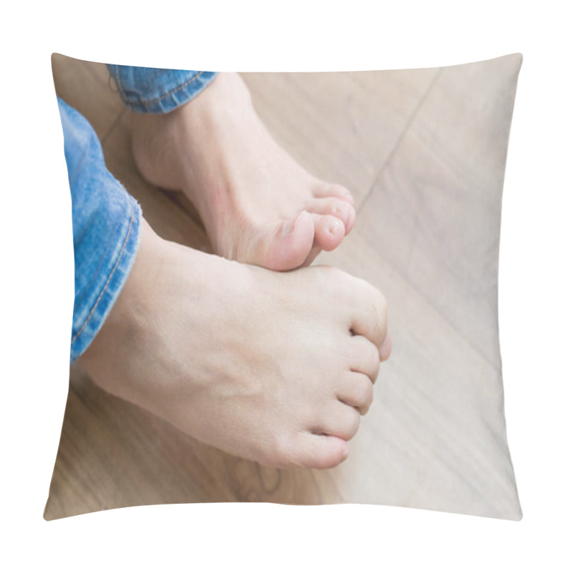 Personality  Close Up Of Man Athlete Foot With Health Concept Pillow Covers