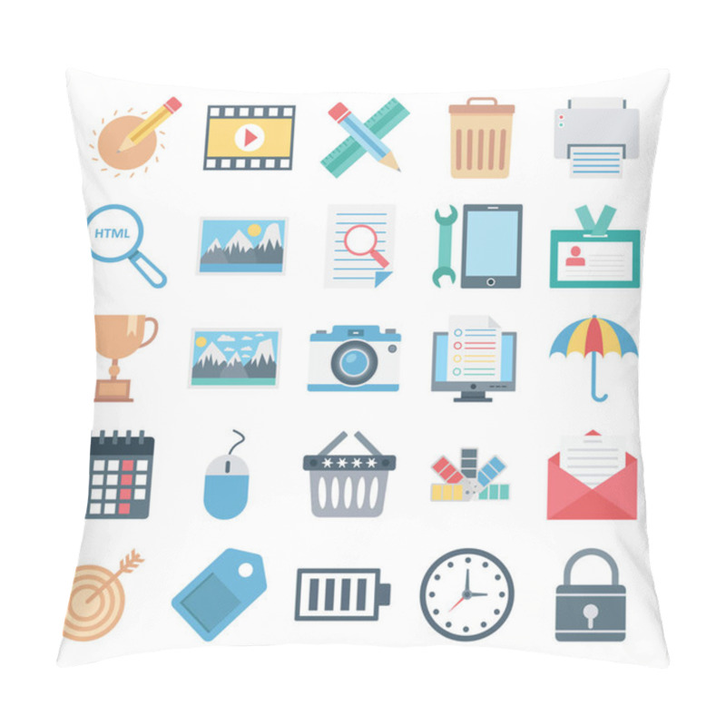 Personality  Web Design, Data And Development Isolated Vector Icons   Pillow Covers