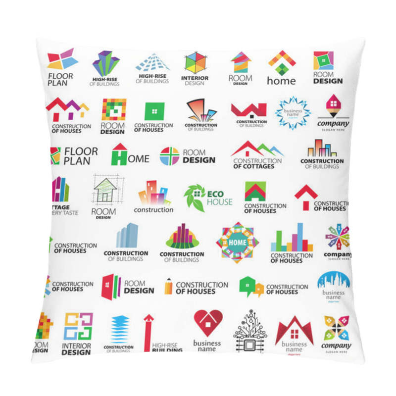 Personality  Collection Of Vector Logos Construction And Home Improvement Pillow Covers