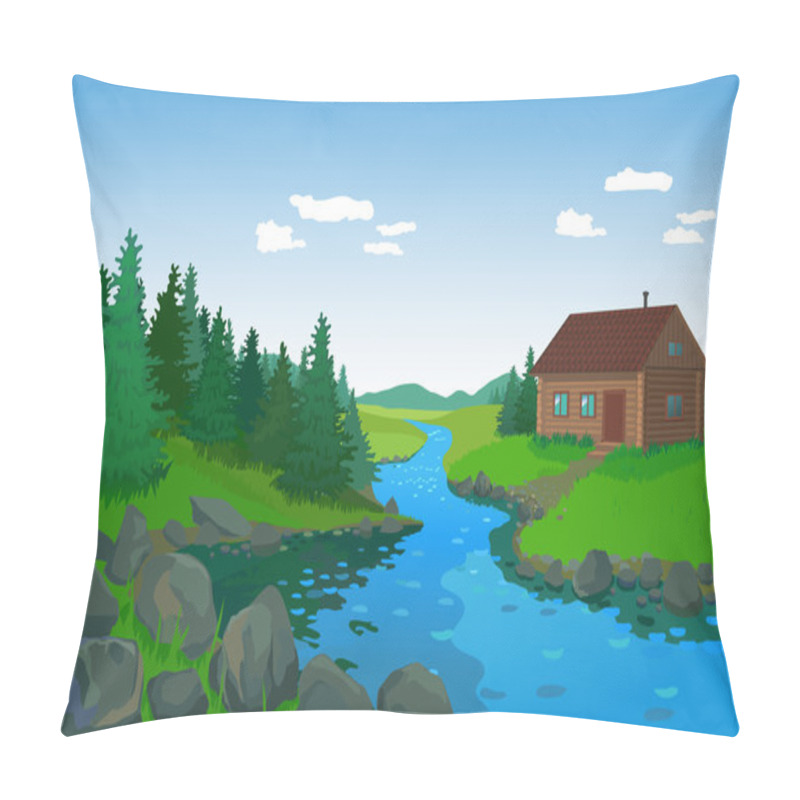 Personality  Beautiful Landscape With River Pillow Covers