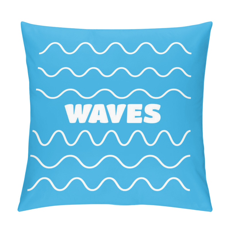 Personality  Waves Outline Icon, Modern Minimal Flat Design Style Pillow Covers