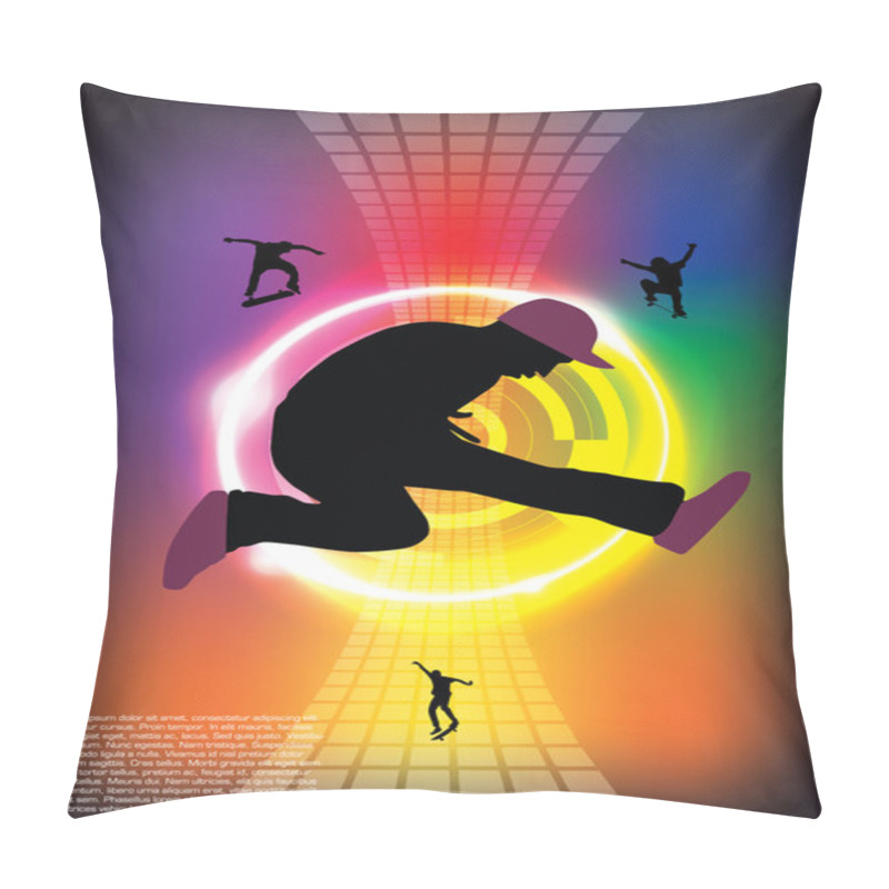 Personality  Skateboard Jumping Vector Pillow Covers