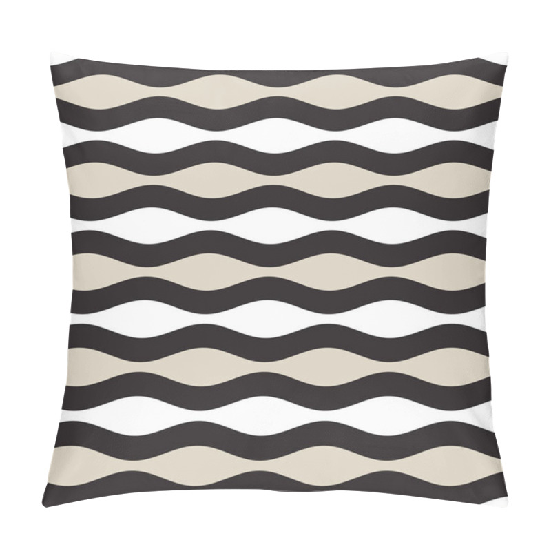 Personality  Vector Seamless Geometric Pattern. Monochrome Wavy Lines. Elegant Ripple Stripes Pillow Covers