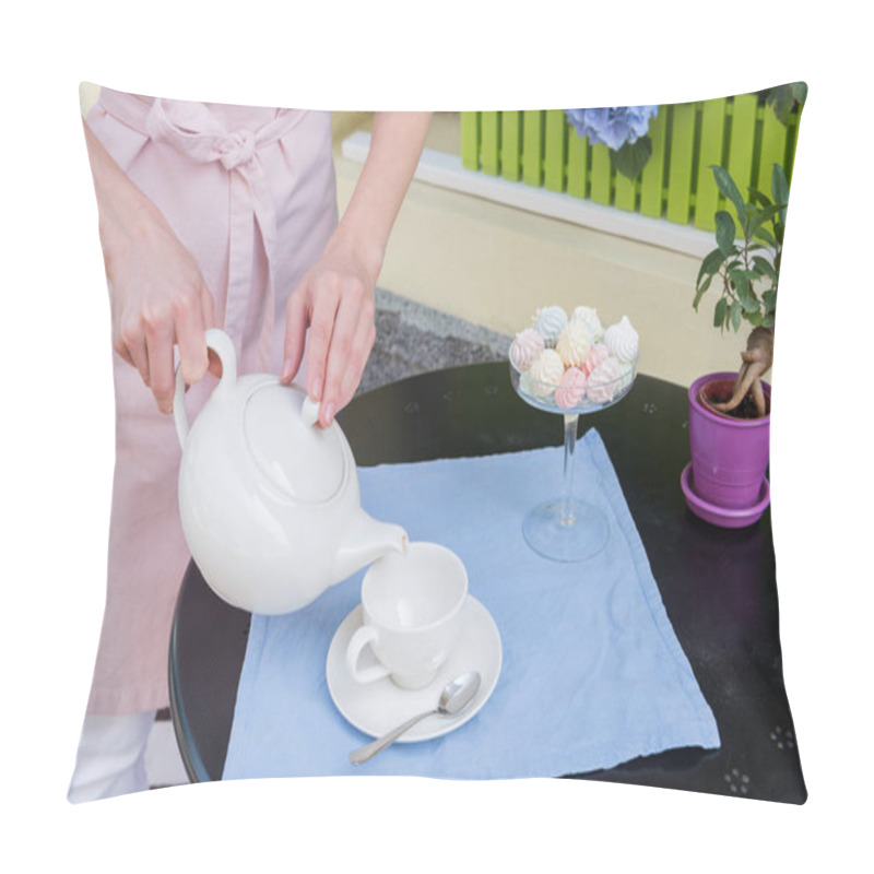 Personality  Waitress Pouring Tea Pillow Covers