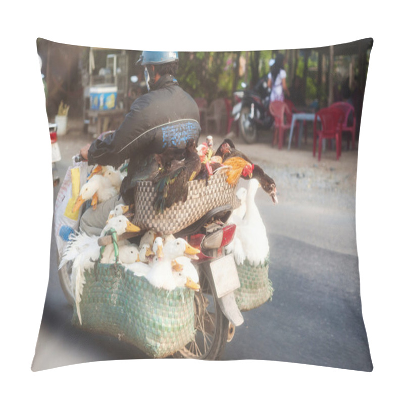 Personality  Vietnamese Man On Motorcycle Pillow Covers