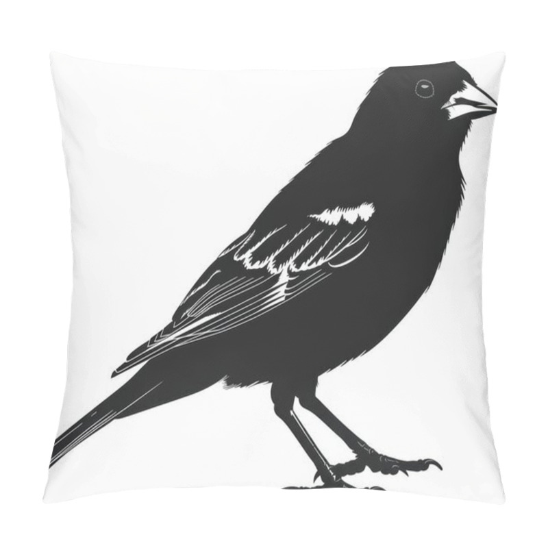 Personality  A Detailed Silhouette Illustration Of A Bird, Showcasing Its Distinctive Features And Elegant Posture. Pillow Covers