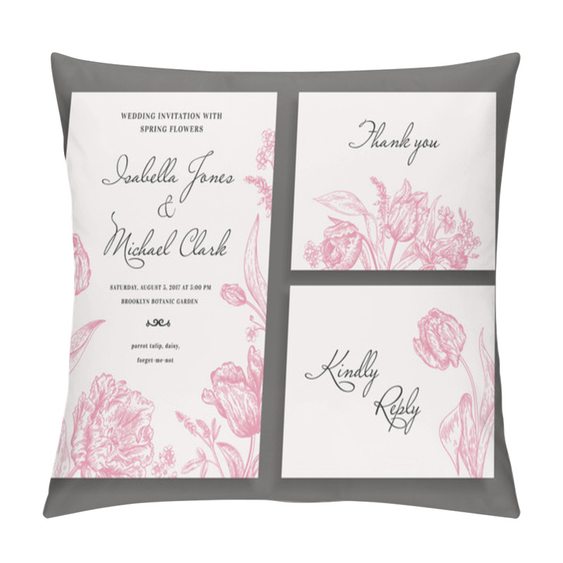 Personality  Wedding Set With Spring Flowers Pillow Covers