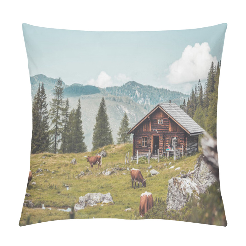 Personality  Mountain Chalet In Austria: Idyllic Landscape In The Alps Pillow Covers