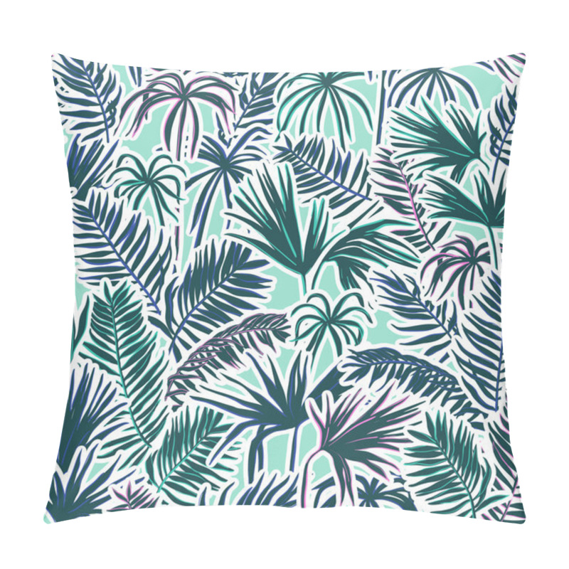 Personality  Vector Seamless Graphical Artistic Topical Foliage Pattern Pillow Covers