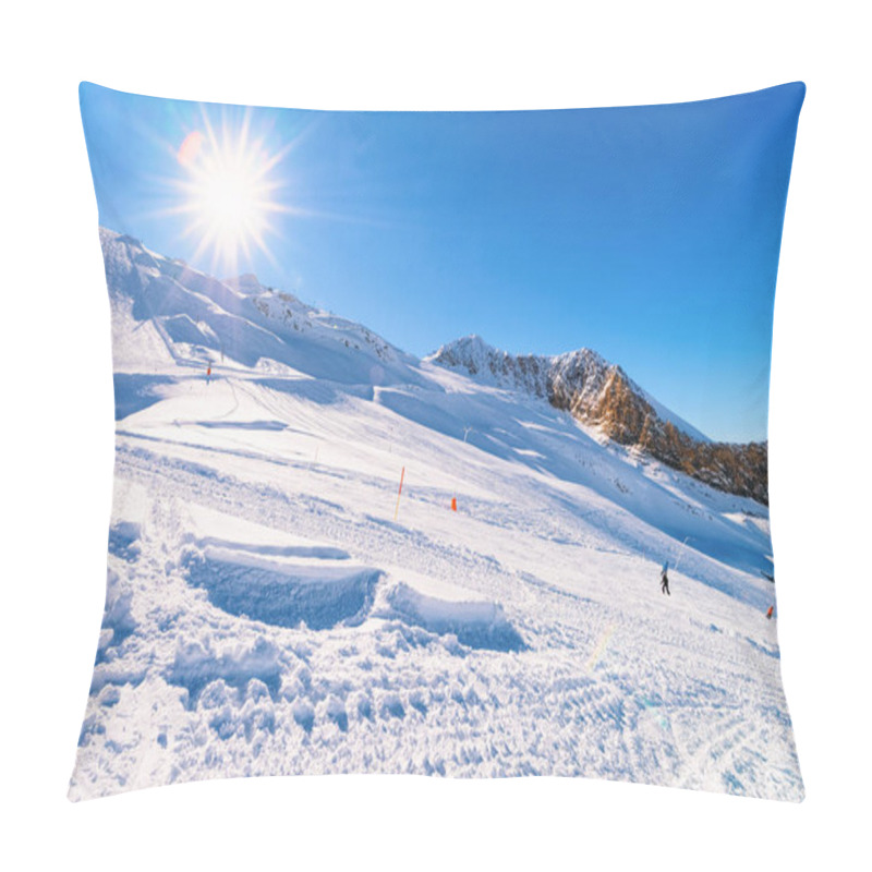 Personality  Men Skiers And Snowboarders At Hintertux Glacier In Austria Pillow Covers