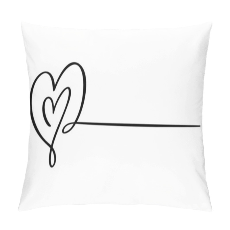 Personality  Love Icon Vector Doodle Two Hearts And Line For Text. Hand Drawn Valentine Day Logo. Decor For Greeting Card, Wedding, Tag, Photo Overlay, T-shirt Print, Flyer, Poster Design Pillow Covers