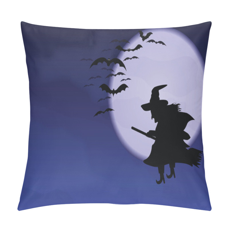 Personality  A Flying Witch And Bats Pillow Covers