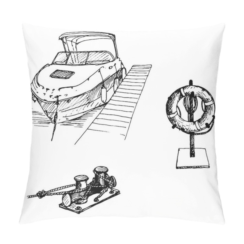 Personality  Boat And Life Buoy Pillow Covers