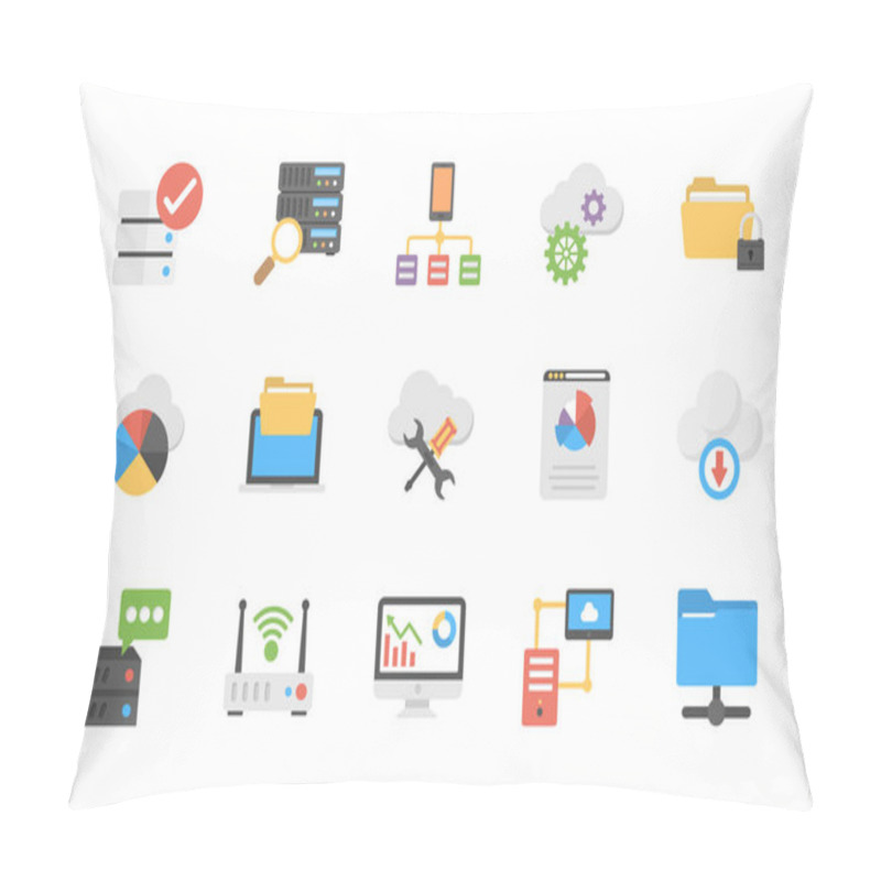 Personality  A Pack Of Database And Storage Flat Vector Icons  Pillow Covers