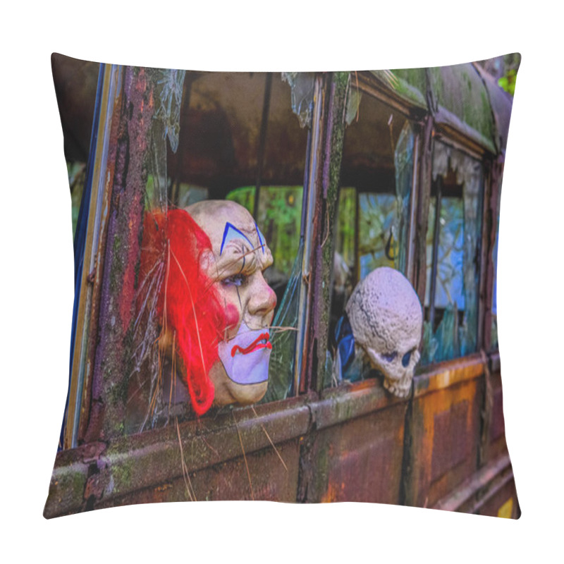 Personality  Spooky Masks On A Bus Pillow Covers