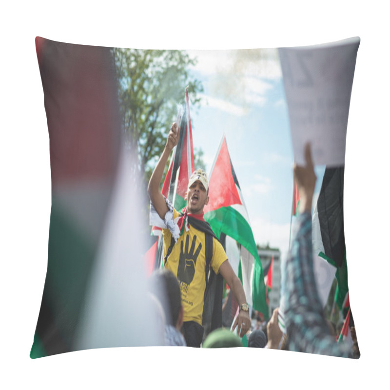 Personality  Pro Palestine Manifestation In Milan On July, 26 2014 Pillow Covers