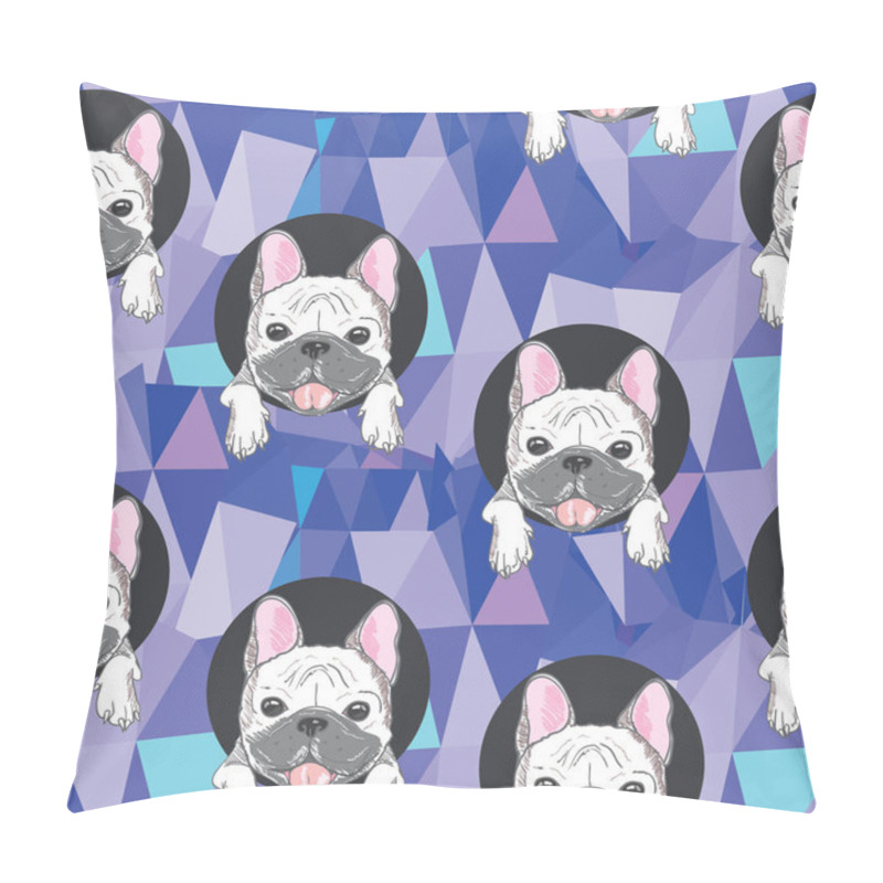 Personality  Cute Bulldogs Seamless Pattern Pillow Covers