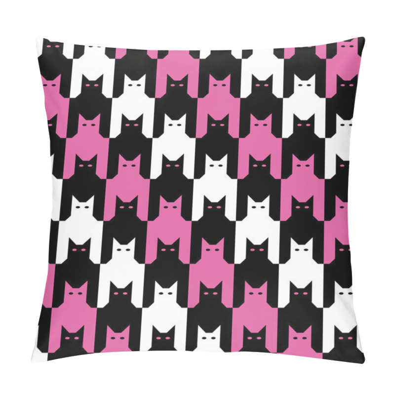 Personality  CatsTooth Pattern In Magenta, Black And White. Pillow Covers