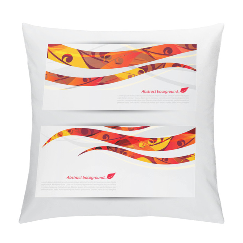 Personality  Vector Set Of Abstract Autumn Leaves Banners Illustration Pillow Covers