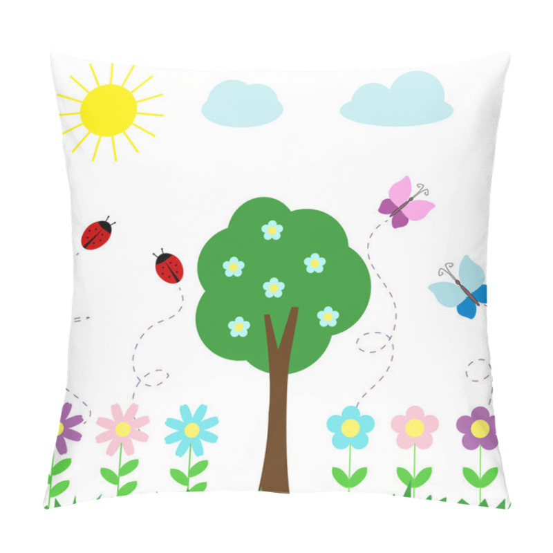 Personality  Set Of Butterflies Flowers And Ladybugs Pillow Covers