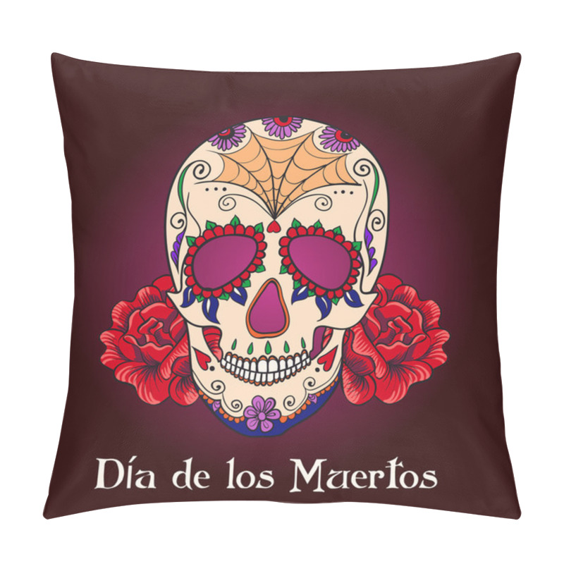 Personality  Vector Sugar Skull With Ornament Pillow Covers