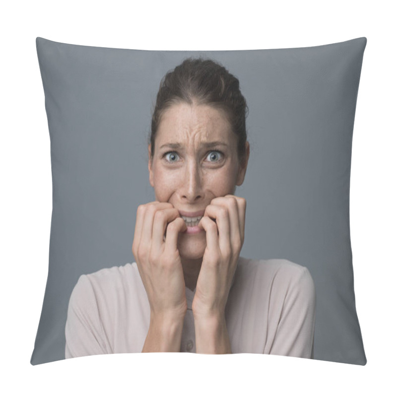 Personality  Terrified Young Woman Pillow Covers