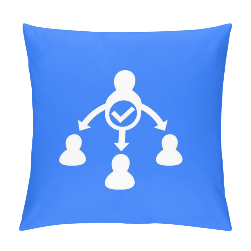 Personality  Delegate, Task Delegation, White Vector Icon Pillow Covers