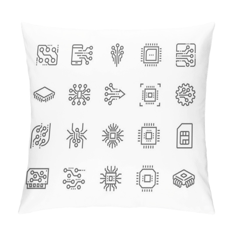 Personality  Line Electronics Icons Pillow Covers