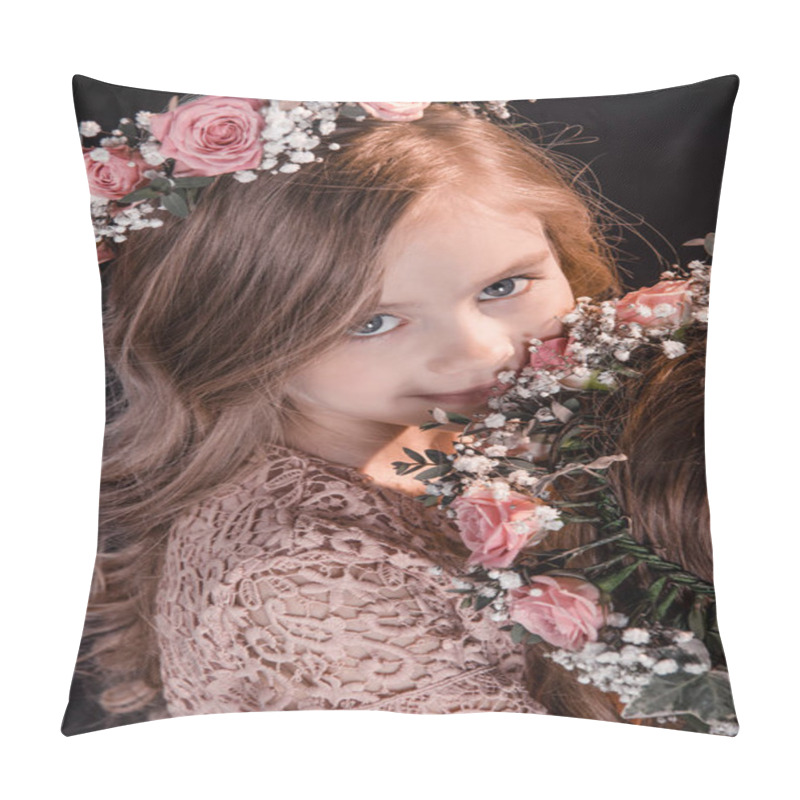 Personality  Girl With Flowers Wreath Pillow Covers