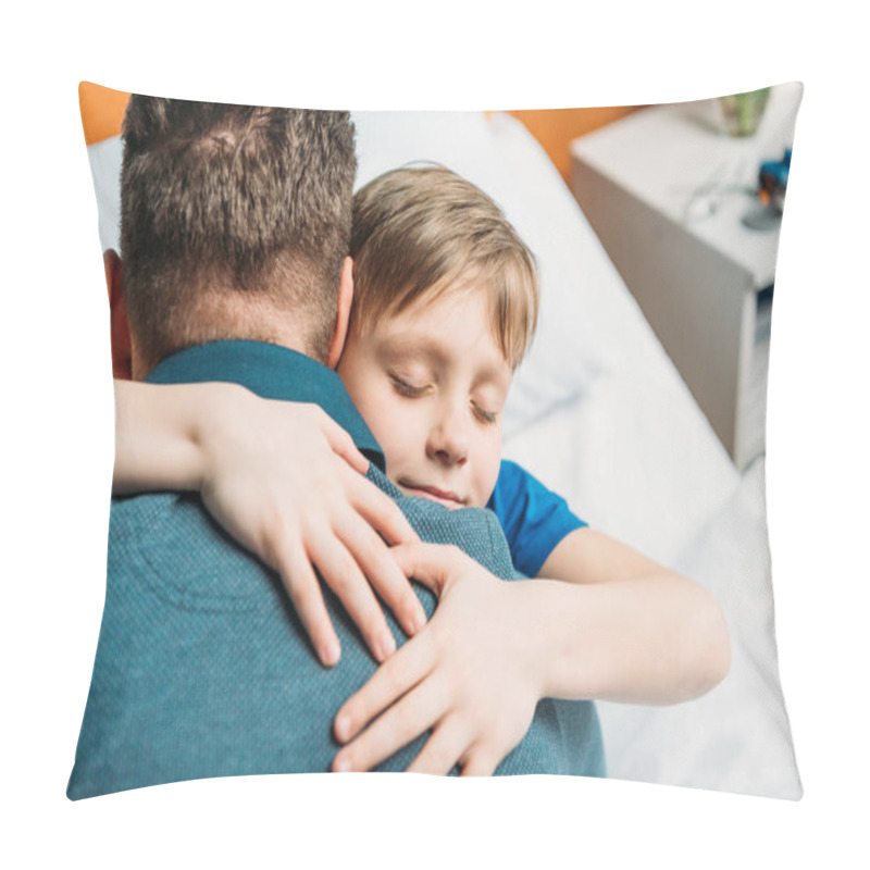 Personality  Little Son Hugging Father Pillow Covers