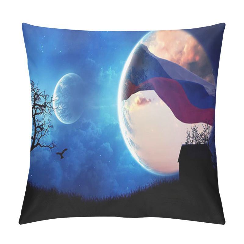 Personality  Blue Night With Moon, Clouds, Stars And Planet Combined With Picture. Pillow Covers