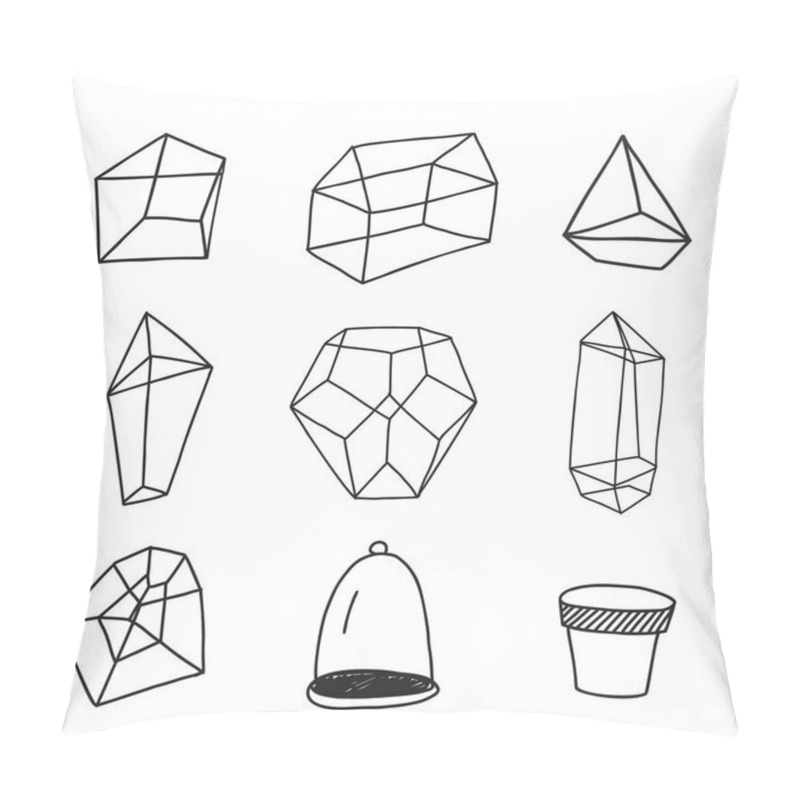 Personality  Geometrical Terrarium Doodle Pots Hand Drawn Illustration Pillow Covers