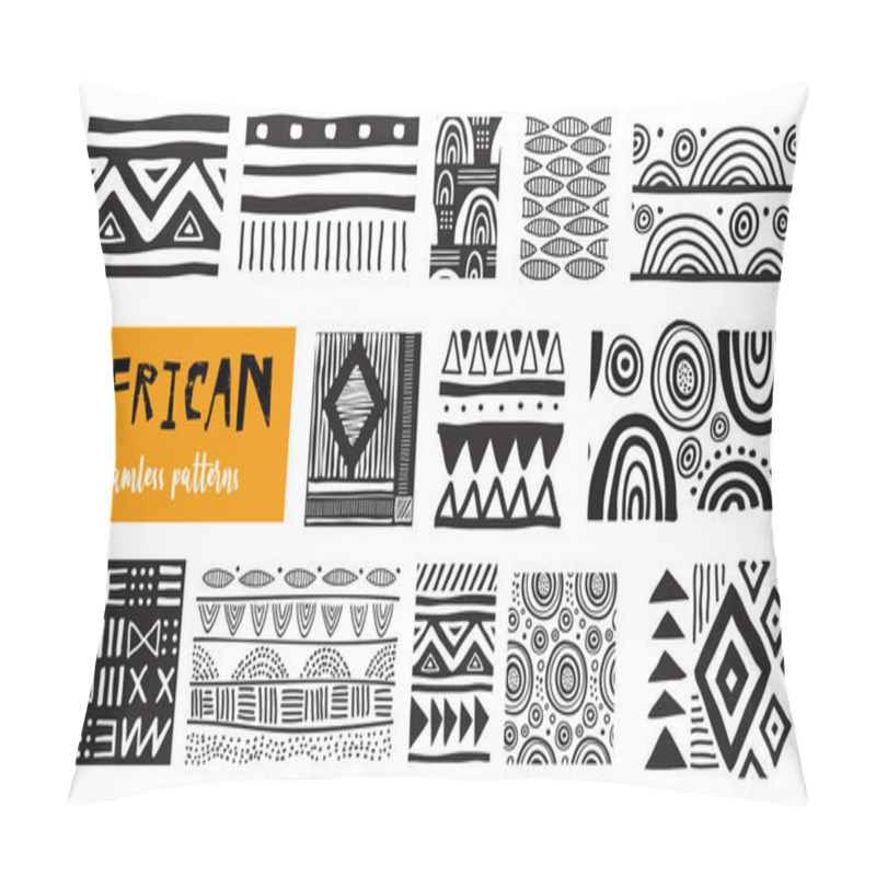 Personality  Seamless African Modern Art Patterns. Vector Collection Pillow Covers