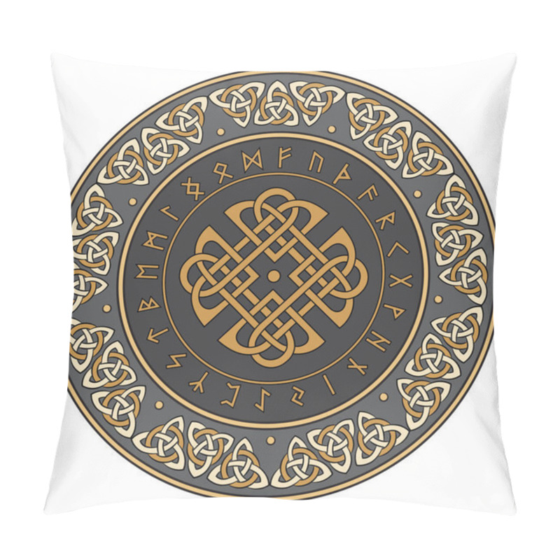 Personality  Celtic Shield, Decorated With A Ancient European Pattern And Scandinavian Runes Pillow Covers