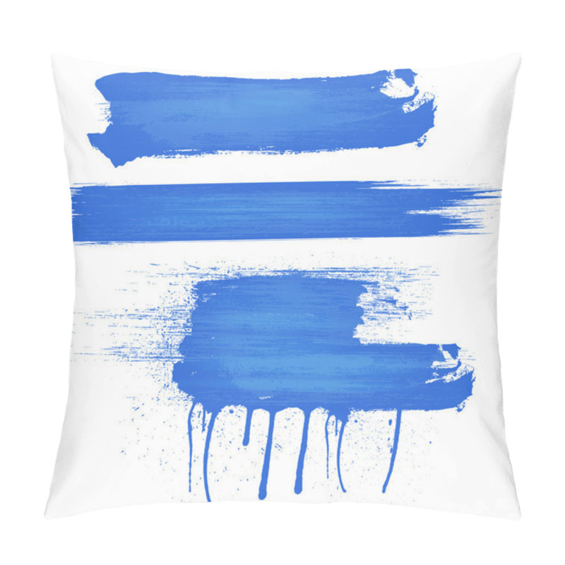 Personality  Blue Paint Strokes Pillow Covers