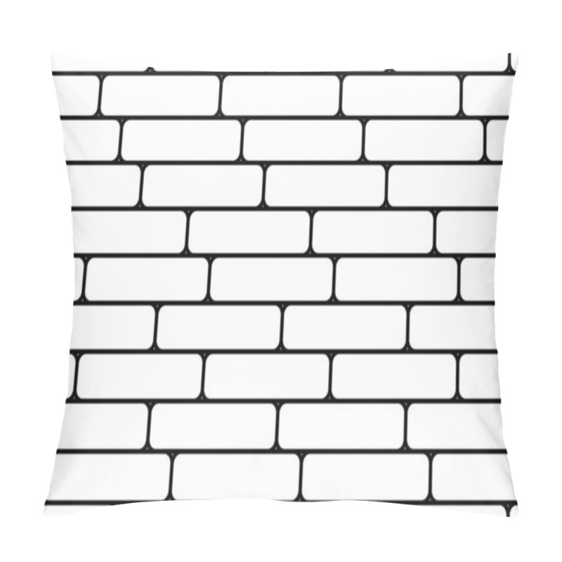 Personality  Ceramic White Bricks, Metro Tiles Seamless Horizontal Pattern. Wall Or Flour For Bathroom, Kitchen Or Outdoor. Modern Subway Design, Stone Material In Interior Flat Vector Illustration. Pillow Covers